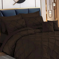 Pintuck Duvet Set - Chocolate (043)
