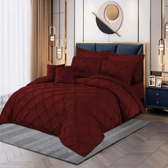 Pintuck Duvet Set - Maroon (046)