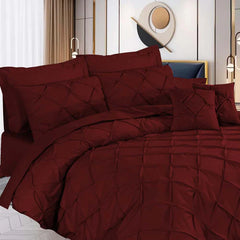 Pintuck Duvet Set - Maroon (046)