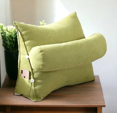 Triangular Back Rest Pillow/Cushion - Light Green