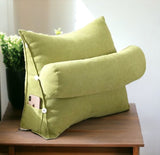 Triangular Back Rest Pillow/Cushion - Light Green