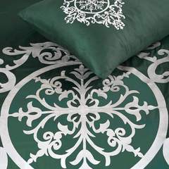 8 Pcs Luxury Embroidered Aplic Duvet Set - Green (302)