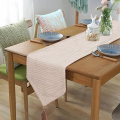 7 Pieces Waffle Cotton Table Runner Beige