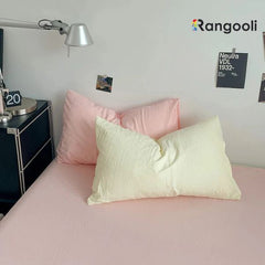 Reversible Duvet Cover Set King Size - Offwhite & Pink (171)