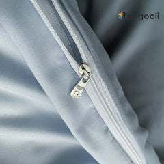 Reversible Duvet Cover Set King Size - Grey & Light Blue (168)