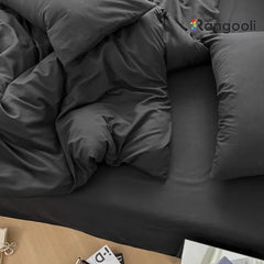 Reversible Duvet Cover Set King Size - Baby Pink & Black (165)