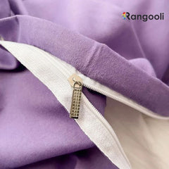 Reversible Duvet Cover Set King Size - Purple & Navy Blue (172)