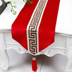 7 Pieces Splendid Velvet Table Runner Bright Red