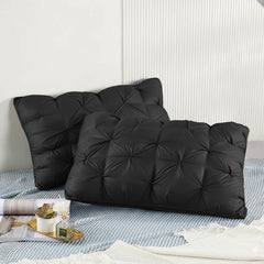 Pack of 2 Filled Pintucks Pillows- Black