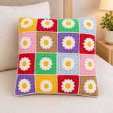 Handmade Daisy Crochet Cushion
