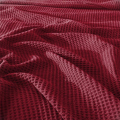 Cotton Waffle Blanket - Maroon