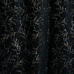 2 PCS PREMIUM QUALITY TEXTURE VELVET CURTAINS - Black