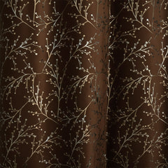 2 PCS PREMIUM QUALITY TEXTURE VELVET CURTAINS - Brown