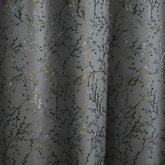 2 PCS PREMIUM QUALITY TEXTURE VELVET CURTAINS - GREY