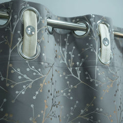 2 PCS PREMIUM QUALITY TEXTURE VELVET CURTAINS - GREY