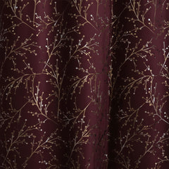 2 PCS PREMIUM QUALITY TEXTURE VELVET CURTAINS - Maroon
