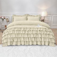 3 Pcs Ruffle Duvet Cover Set