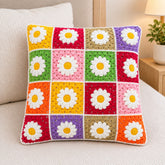 Handmade Daisy Crochet Cushion