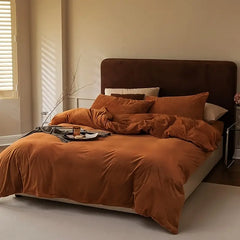 Reversible Duvet Set Velvet - Caramel Brown (283)