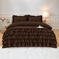 3 Pcs Ruffle Duvet Cover Set