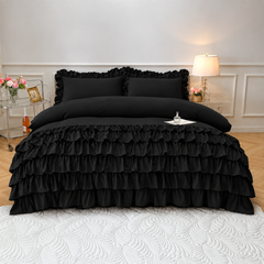 3 Pcs Ruffle Duvet Cover Set