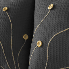 Pack of 2 Waffle Golden Veins Cushion - Dark Grey