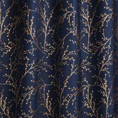2 PCS PREMIUM QUALITY TEXTURE VELVET CURTAINS - Navy Blue