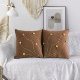 Pack of 2 Waffle Golden Veins Cushion - Camel