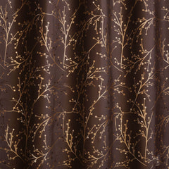 2 PCS PREMIUM QUALITY TEXTURE VELVET CURTAINS - Brown