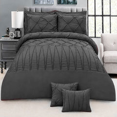8 Pieces Pintuck & Cross Pleated Duvet Set