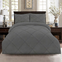8 Pcs 3 Row Cross Pleated Duvet Set