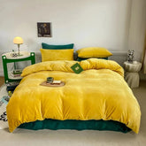 Reversible Duvet Set Velvet - Yellow & Green (287)