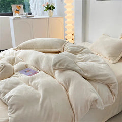 Plain Duvet Set Velvet - Off White (295)