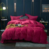 Plain Duvet Set Velvet - Maroon (292)