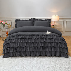 3 Pcs Ruffle Duvet Cover Set