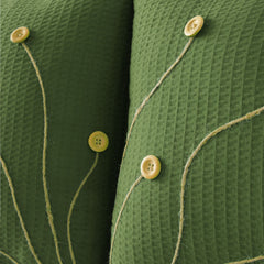 Pack of 2 Waffle Golden Veins Cushion - Green