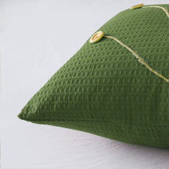 Pack of 2 Waffle Golden Veins Cushion - Green
