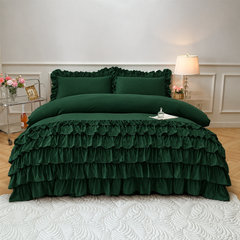3 Pcs Ruffle Duvet Cover Set