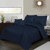 Sammy Cross Pleated Duvet Set - Navy Blue (269)