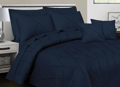 Sammy Cross Pleated Duvet Set - Navy Blue (269)