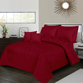 Sammy Cross Pleated Duvet Set - Red (268)