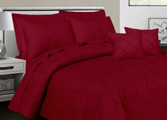 Sammy Cross Pleated Duvet Set - Red (268)
