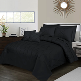 Sammy Cross Pleated Duvet Set - Black (267)