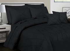 Sammy Cross Pleated Duvet Set - Black (267)
