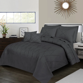 Sammy Cross Pleated Duvet Set - Dark Grey (266)