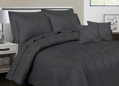 Sammy Cross Pleated Duvet Set - Dark Grey (266)