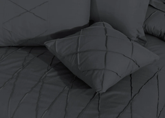 Sammy Cross Pleated Duvet Set - Dark Grey (266)