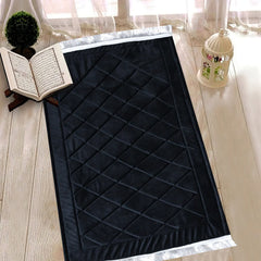 Luxury velvet prayer mat - Black