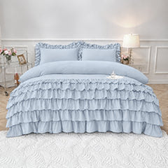 3 Pcs Ruffle Duvet Cover Set