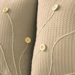 Pack of 2 Waffle Golden Veins Cushion - Beige